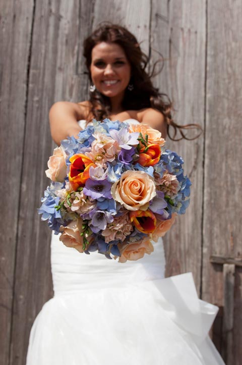 Brooke holding her boquet