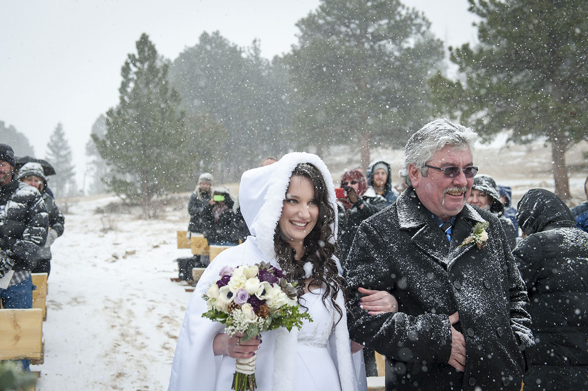 Bride and her father coming down the aisle